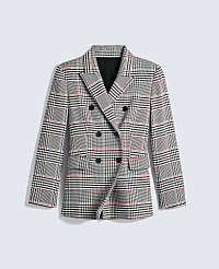 The Fitted Long Blazer in Plaid carousel Product Image 6