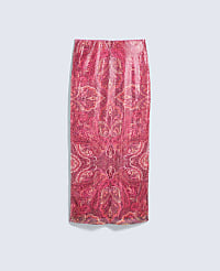 Sequin Paisley Column Midi Skirt carousel Product Image 4