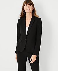 The Tall One-Button Blazer in Seasonless Stretch carousel Product Image 1