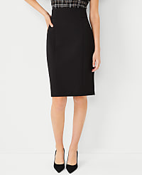 The High Waist Seamed Pencil Skirt in Double Knit carousel Product Image 3
