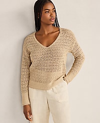 Haven Well Within Textured Cotton V-Neck Sweater carousel Product Image 1