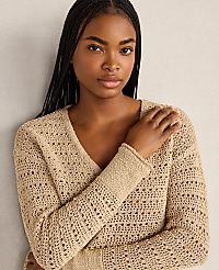 Haven Well Within Textured Cotton V-Neck Sweater carousel Product Image 2