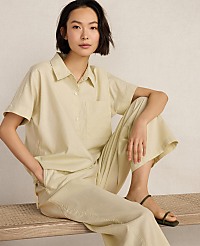 Haven Well Within Organic Cotton Linen Button-Down Top carousel Product Image 3