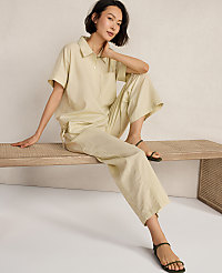 Haven Well Within Organic Cotton Linen Barrel Leg Pants carousel Product Image 2