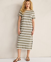 Haven Well Within Organic Cotton Interlock Striped Short Sleeve Dress carousel Product Image 1