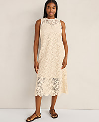 Haven Well Within Cotton Crochet Scalloped Midi Dress carousel Product Image 1