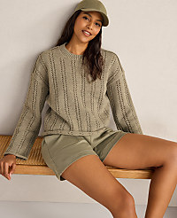 Haven Well Within Cotton Tape Yarn Vertical Stitch Sweater carousel Product Image 1