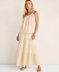 Haven Well Within Organic Cotton Gauze Tiered Maxi Skirt carousel Product Image 2