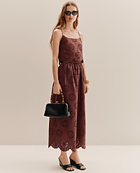 Petite Weekend Eyelet Gathered Maxi Skirt carousel Product Image 4