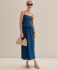 Weekend Easy Fit Midi Skirt in Chambray carousel Product Image 4