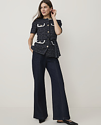 The Petite Belted Short Sleeve Jacket in Tweed carousel Product Image 3
