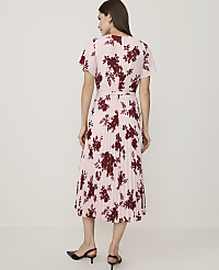Petite Floral Pleated Flare Midi Dress carousel Product Image 2