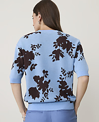 Petite Floral Jacquard Sweater Tee carousel Product Image 2