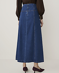 Petite Horsebit Full Denim Skirt carousel Product Image 3