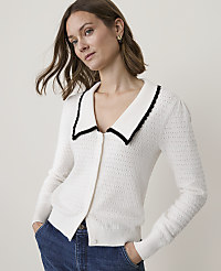 Petite Scalloped Sailor Collar Cardigan carousel Product Image 1