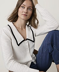 Petite Scalloped Sailor Collar Cardigan carousel Product Image 3