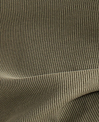A close-up view of olive green ribbed fabric shows a folded section in the foreground against a backdrop of more of the same textured material. carousel Product Image 2