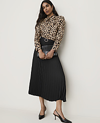 Petite Belted Pleated Midi Skirt carousel Product Image 4