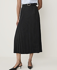 Petite Belted Pleated Midi Skirt carousel Product Image 2