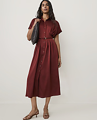 Petite Collared Midi Shirtdress carousel Product Image 1