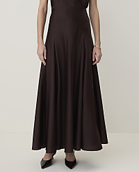 Petite Flare Maxi Skirt in Satin carousel Product Image 2