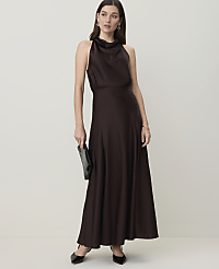 Petite Flare Maxi Skirt in Satin carousel Product Image 1
