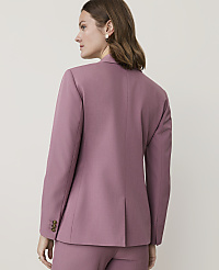 A woman in a mauve blazer and pants stands against a plain, light background. carousel Product Image 2