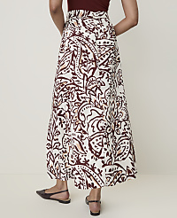 Petite Paisley Maxi Skirt in Satin carousel Product Image 3