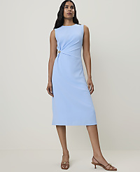 Petite Crew Neck Twist Sheath Dress carousel Product Image 1