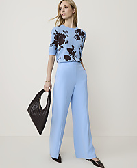 The Petite Side Zip Wide-Leg Pant in Fluid Crepe carousel Product Image 1
