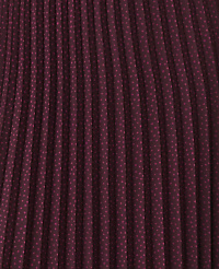 A close-up view of a burgundy pleated fabric with a subtle polka dot pattern fills the frame. carousel Product Image 3