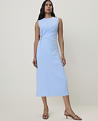 Petite Crew Neck Twist Sheath Dress carousel Product Image 1