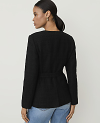 Petite Belted Jacket in Tweed carousel Product Image 2