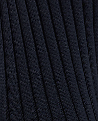A close-up view of dark navy ribbed fabric fills the frame, with the texture of the knit creating a repeating pattern of raised lines. carousel Product Image 3