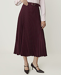 Petite Belted Pleated Midi Skirt carousel Product Image 2