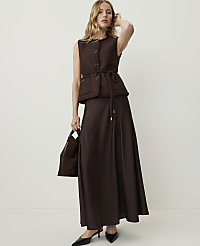 Petite Belted Vest in Tweed carousel Product Image 3