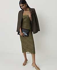 Petite Lace Flutter Sleeve Midi Dress carousel Product Image 3