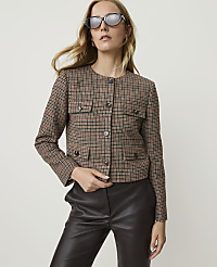 The Petite Crew Neck Jacket in Houndstooth carousel Product Image 1