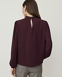 Petite Mock Neck Ruffle Trim Blouse carousel Product Image 2