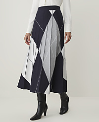 Petite Pleated Argyle Jacquard Sweater Skirt carousel Product Image 2