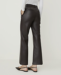 A person wearing brown faux leather pants and black flats stands against a plain white background. carousel Product Image 3