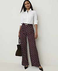 The Petite Polka Dot Pleated Wide-Leg Pant carousel Product Image 1
