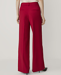 A person wearing red wide-leg trousers stands against a plain white background. carousel Product Image 2