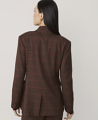 A woman in a brown plaid blazer stands against a plain white background. carousel Product Image 2