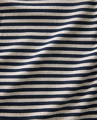 Navy blue and white horizontal stripes ripple across a piece of folded fabric. carousel Product Image 3
