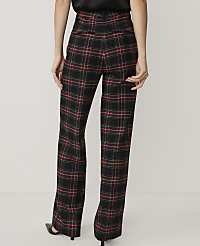 A person wearing black, red, and blue plaid trousers and black heels stands against a plain white background. carousel Product Image 3