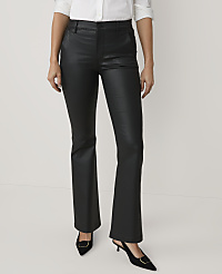 A person wearing a white shirt, black faux-leather trousers, and black pointed heels stands against a plain white background. carousel Product Image 2