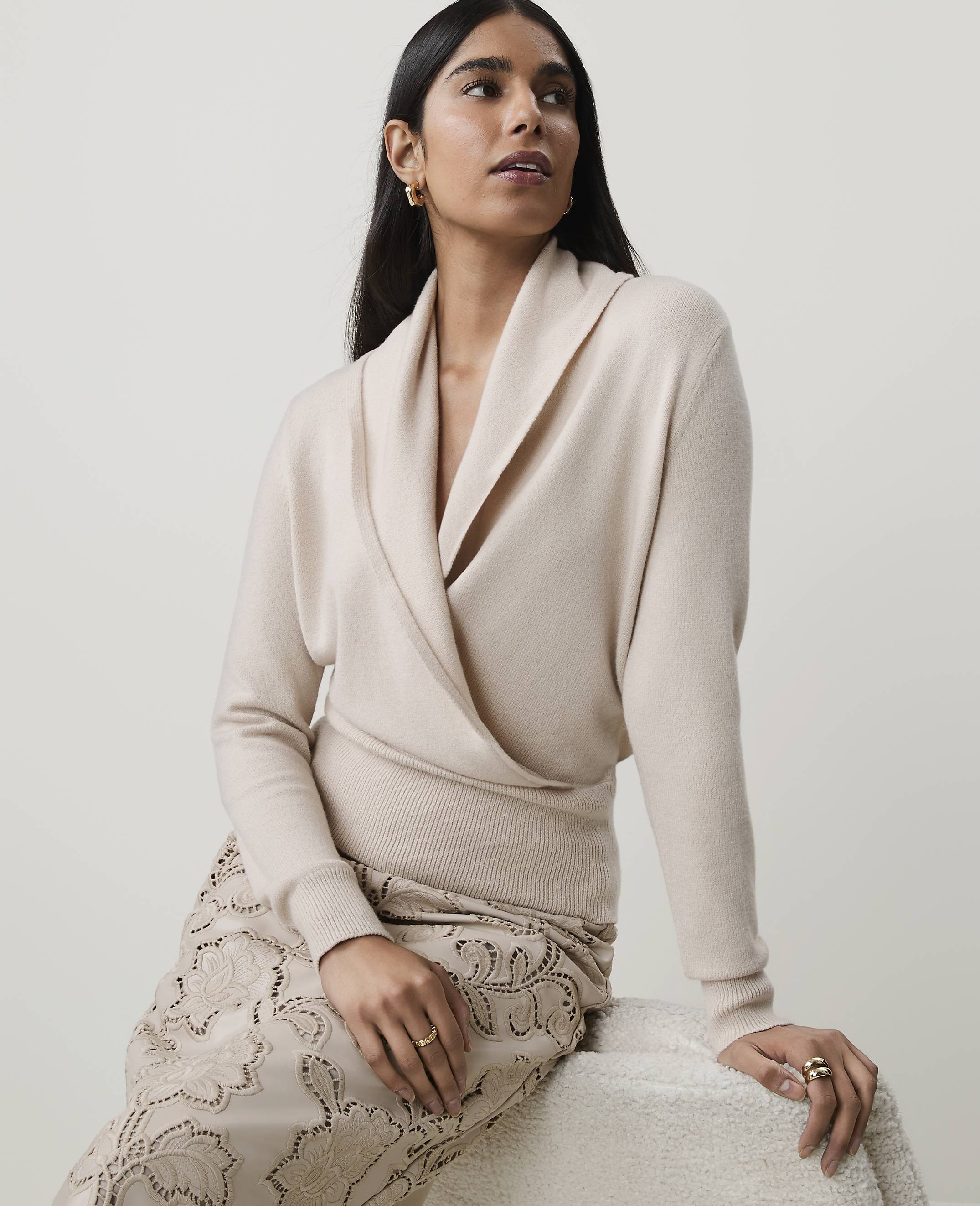 Petite Shawl Collar Sweater