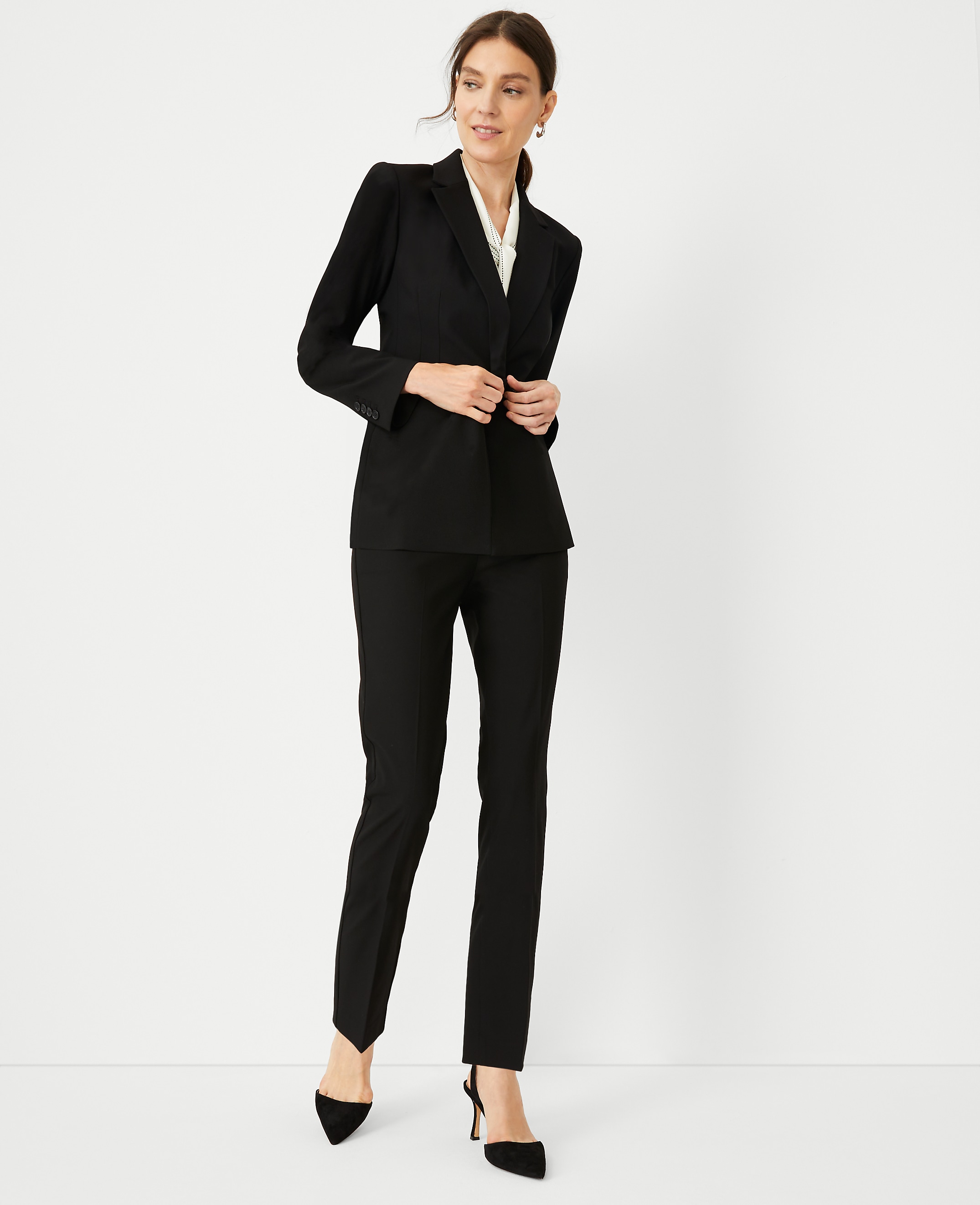 The Fitted Double Breasted Blazer in Bi-Stretch - thumbnail 4