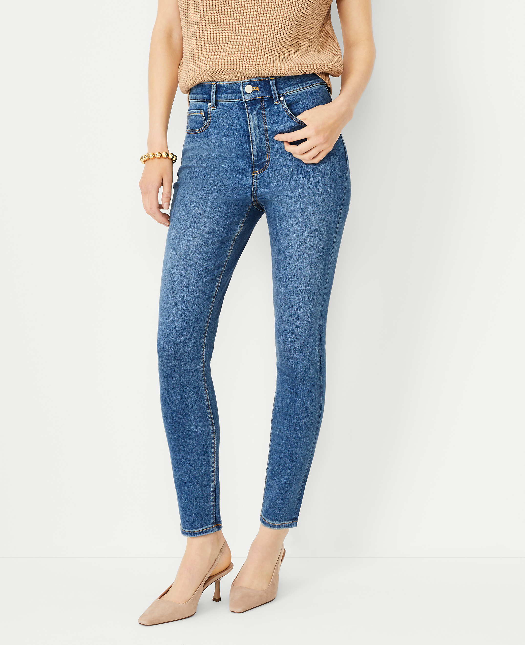 Petite High Rise Skinny Jeans in Classic Indigo Wash